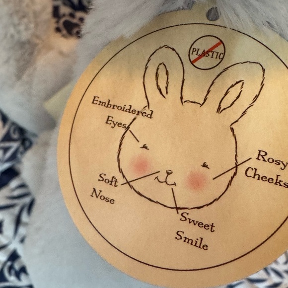 Bunnies by the Bay gray ‘Sweet Nibble’ Bunny plush NWT - Picture 9 of 15